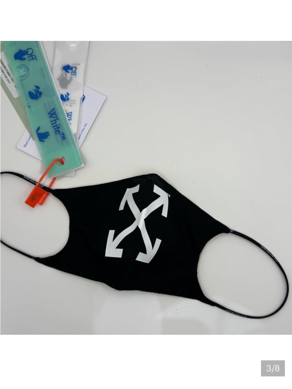 New Off White Arrows Face Mask Size SMALL Black White